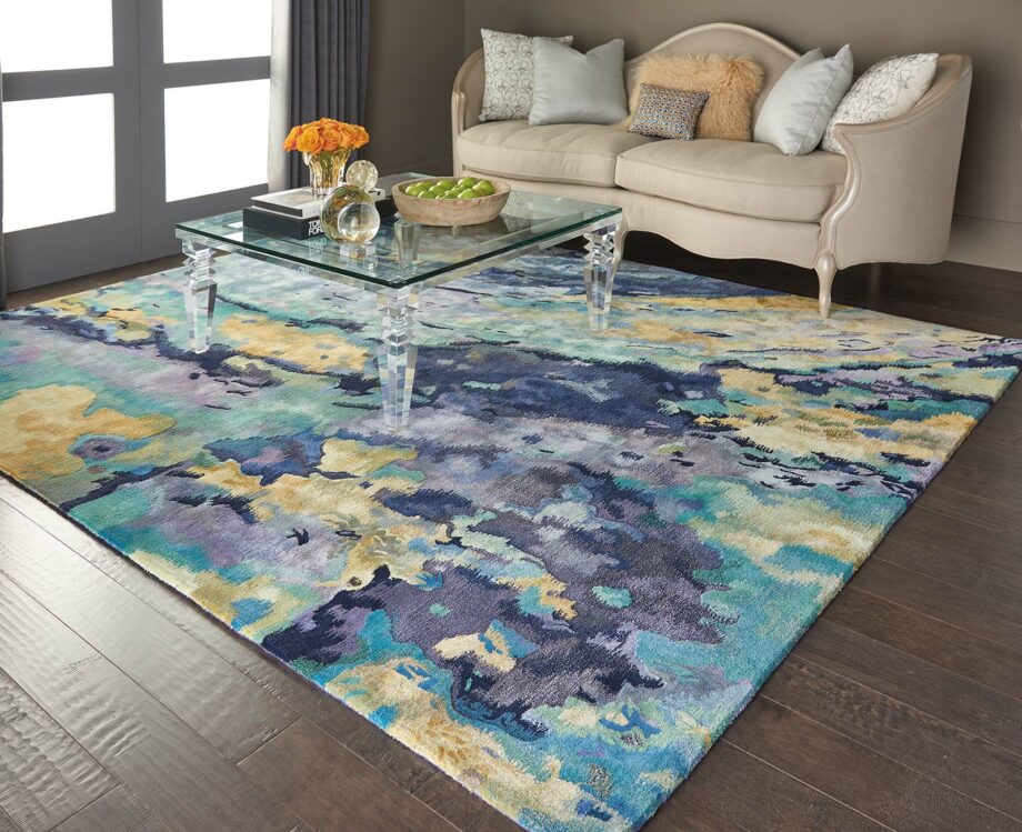 Nourison rug Prismatic PRS09 SILBL 8X10 099446354525 interior6