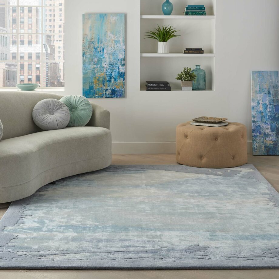 Nourison rug Prismatic PRS19 SFMSL SEAFOAM SILVER 8X10 099446783349 interior 1