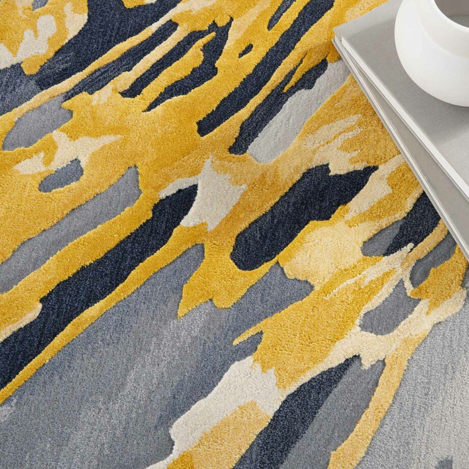 Nourison rug Prismatic PRS24 GRYGD GREY GOLD 8X10 099446889522 interior 2