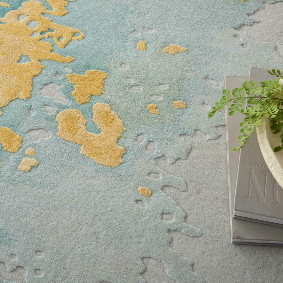 Nourison rug Prismatic PRS26 SFMGD SEAFOAM GOLD 8X10 099446889683 interior 2