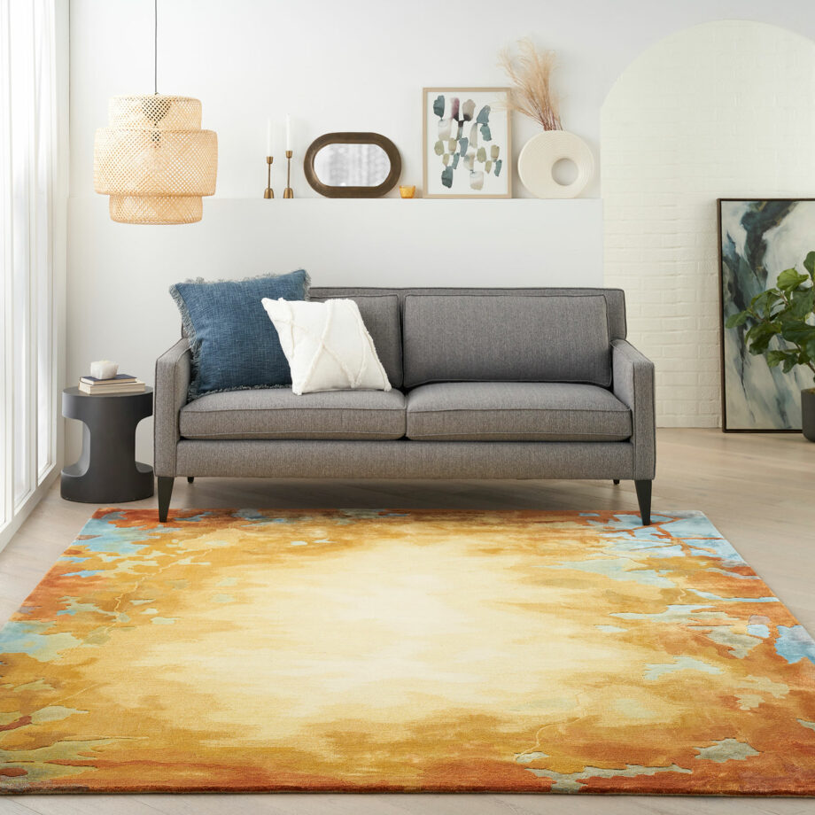 Nourison rug Prismatic PRS29 GLDMT GOLD MULTICOLOR 8x10 099446891914 interior 3