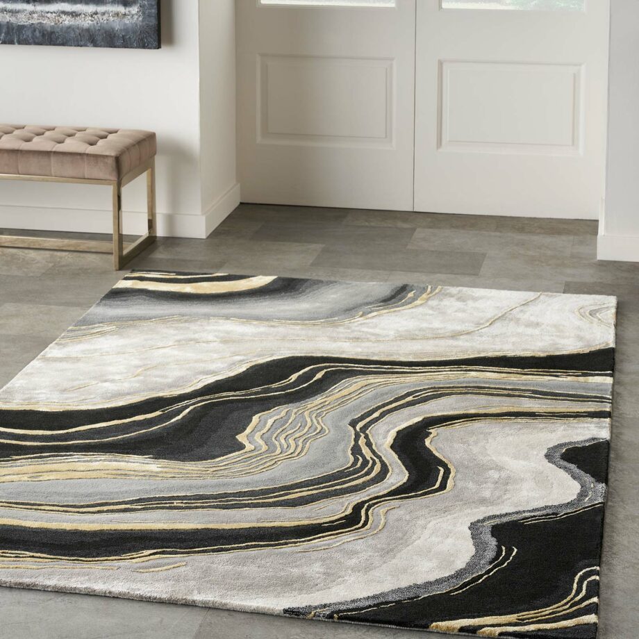 Nourison rug Prismatic PRS31 CHAGY CHARCOAL GREY 6x8 099446100504 interior 1