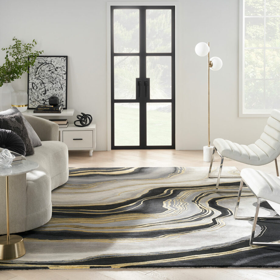 Nourison rug Prismatic PRS31 CHAGY CHARCOAL GREY 8x10 099446100535 interior 3