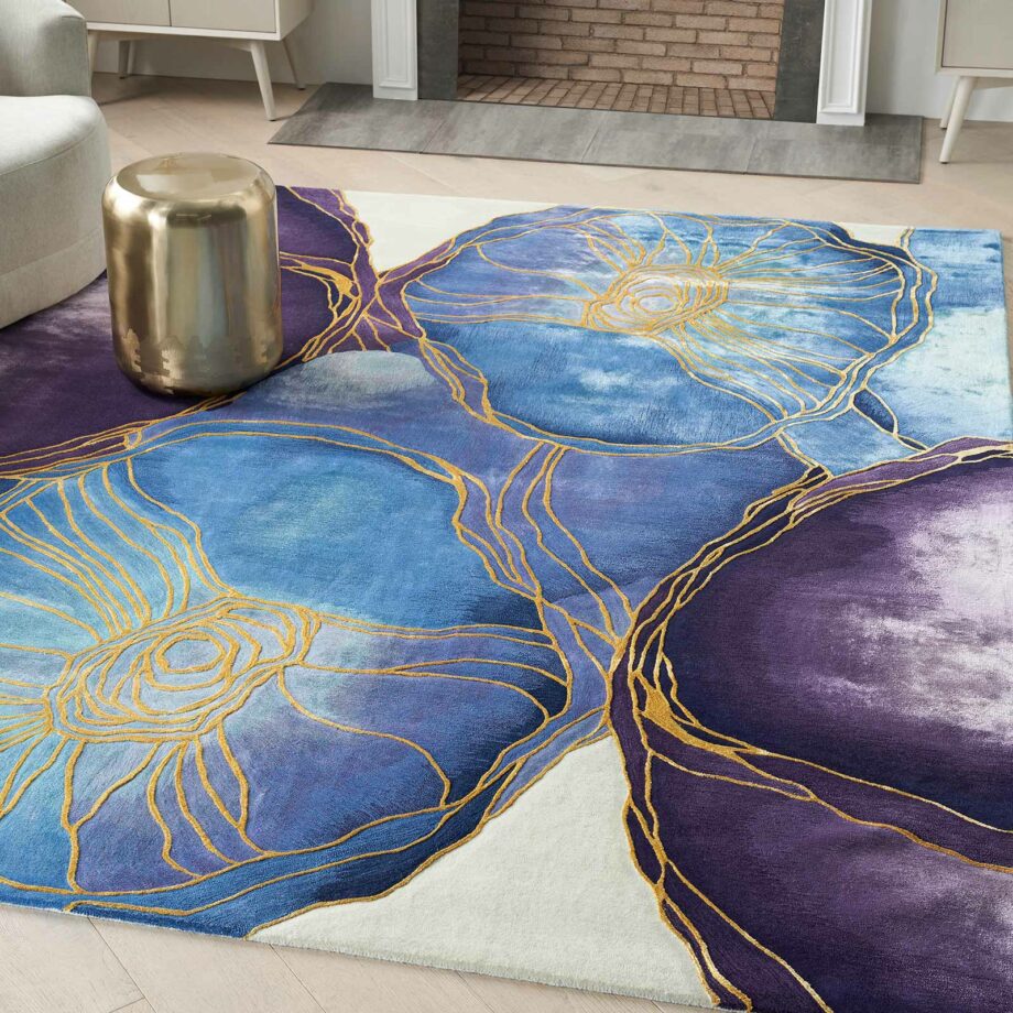 Nourison rug Prismatic PRS32 BLGLD BLUE GOLD 6x8 099446135254 interior 1