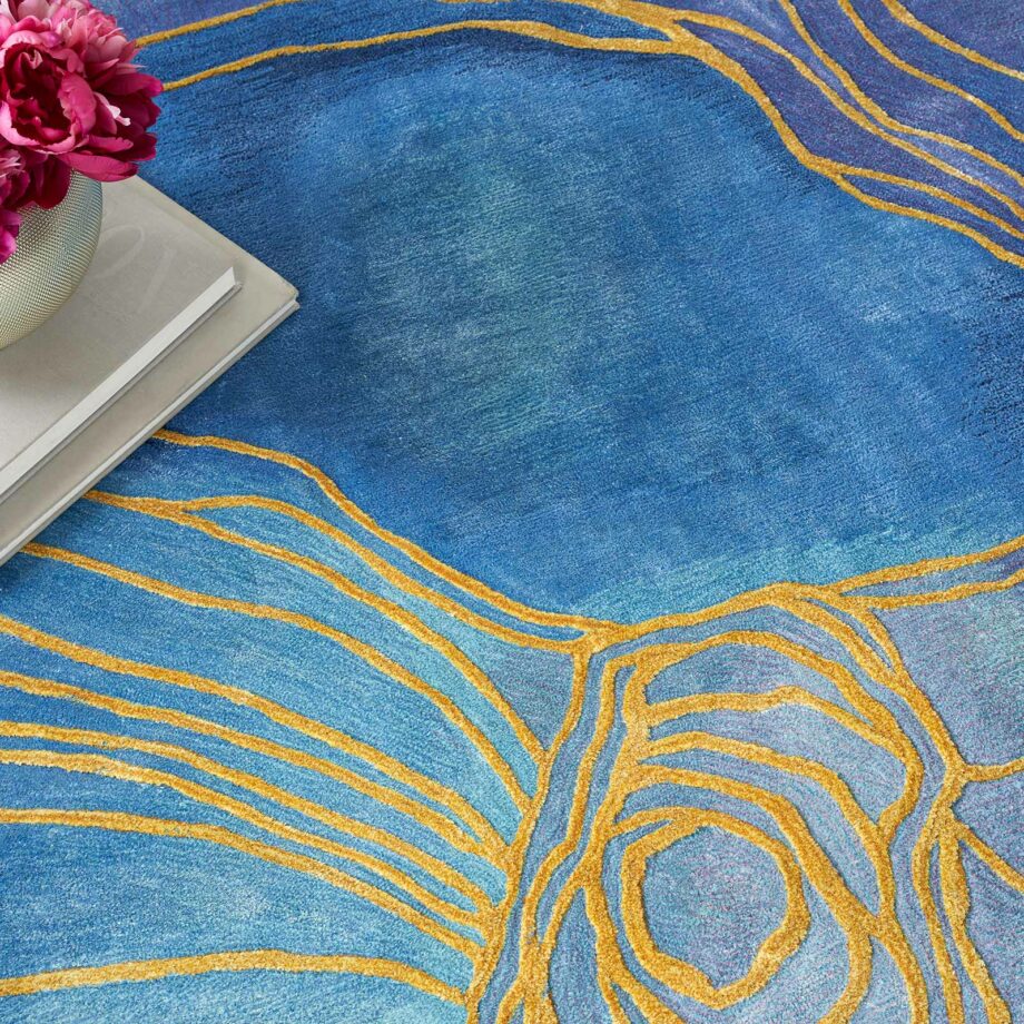 Nourison rug Prismatic PRS32 BLGLD BLUE GOLD 6x8 099446135254 interior 2