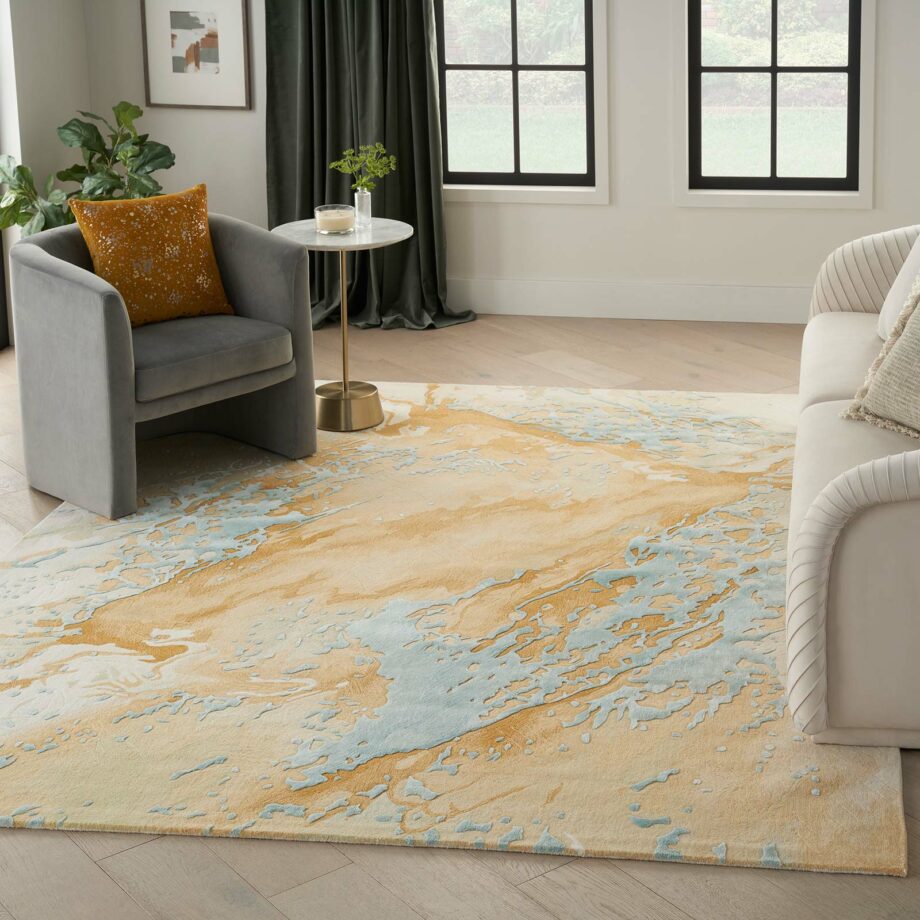 Nourison rug Prismatic PRS36 SNDBL SAND BLUE 8x10 099446900920 interior 1