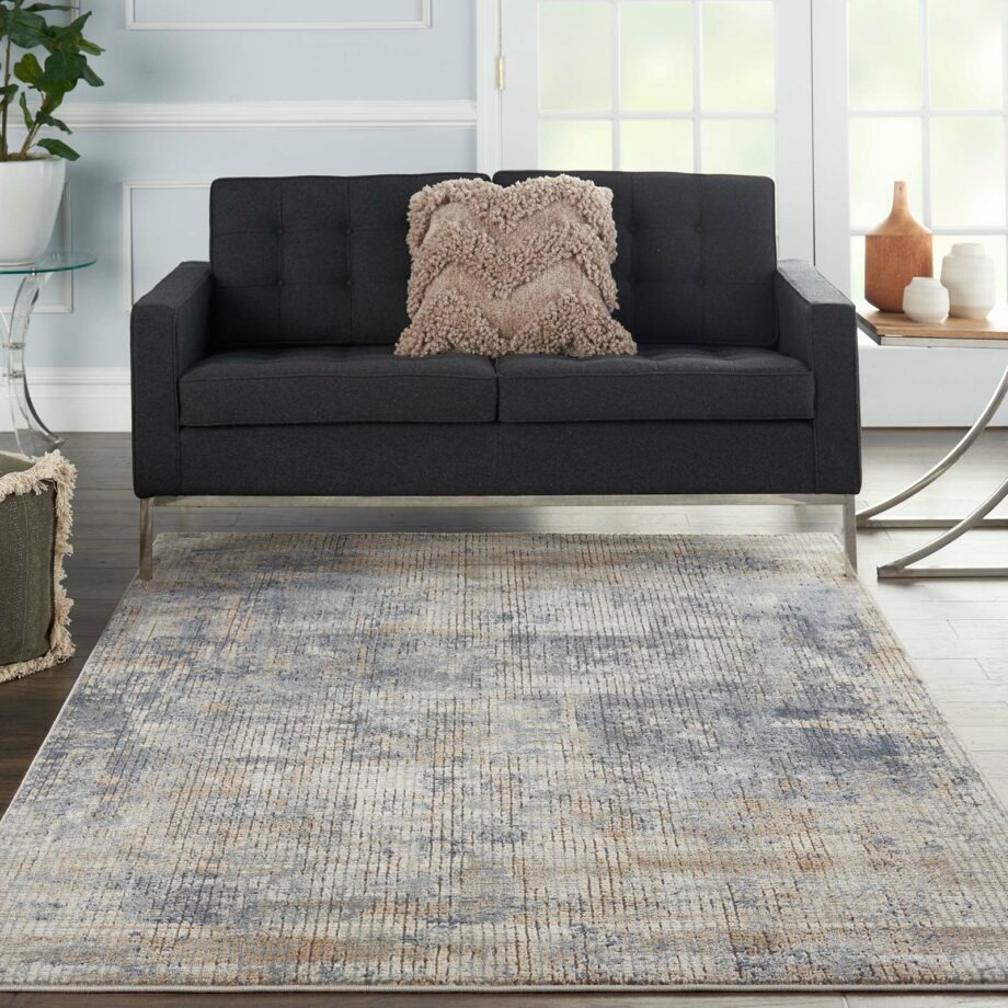 Nourison rug Quarry QUA02 BLBGE BLUE BEIGE 5x7 099446746207 interior 1