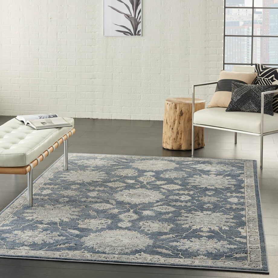 Nourison rug Quarry QUA06 BLBGE BLUE BEIGE 5x7 099446746290 interior 3