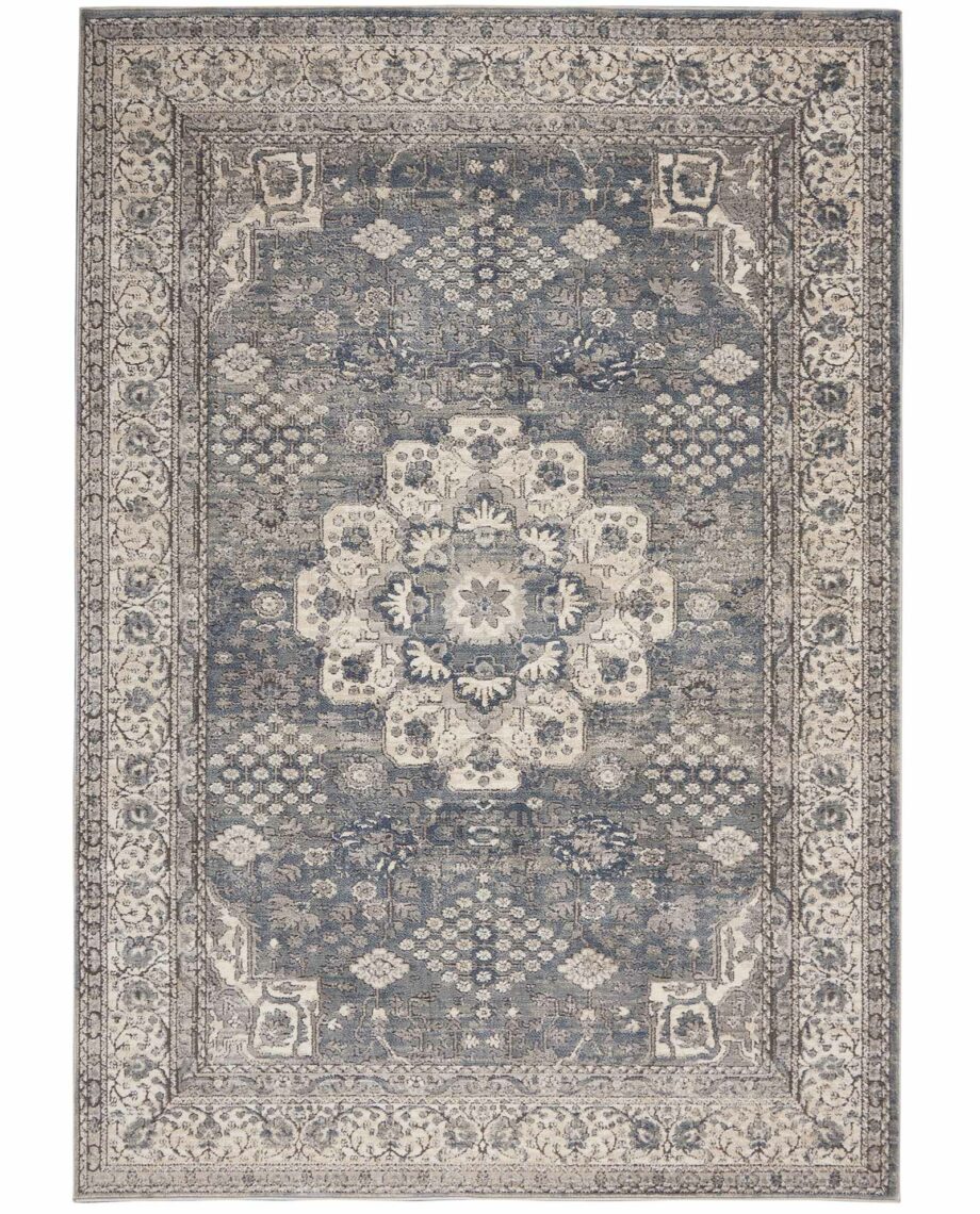 Nourison rug Quarry QUA07 GRYIV GREY IVORY 5x7 099446746306
