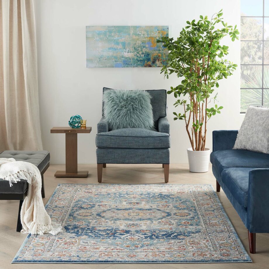 Nourison rug Quarry QUA11 IVBLU IVORY BLUE 5X7 099446819864 interior 3