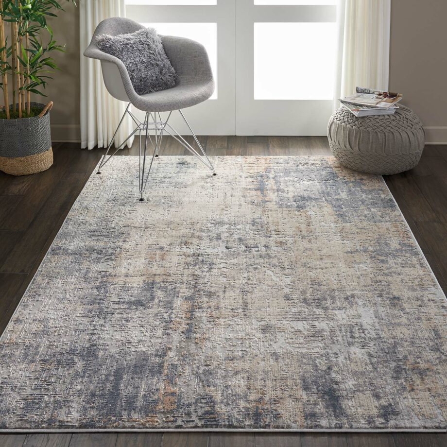 Nourison rug Rustic Textures RUS01 GREY BEIGE 5x7 099446461889 interior 1 C