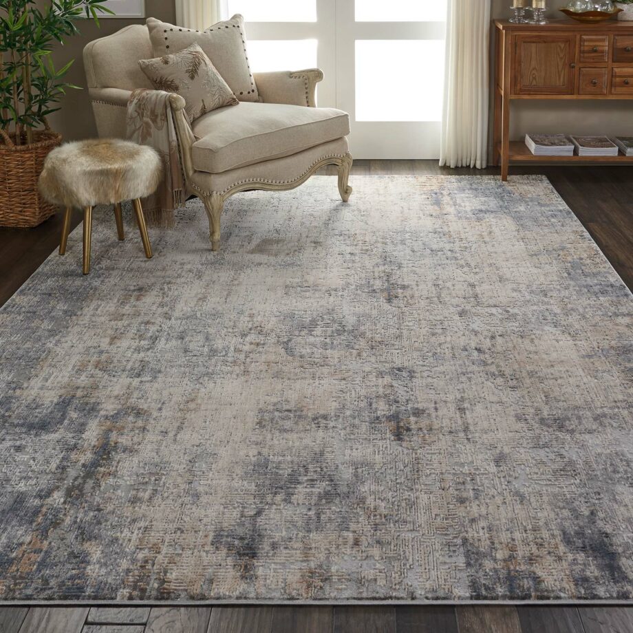 Nourison rug Rustic Textures RUS01 GREY BEIGE 8x11 099446461896 interior 1 C