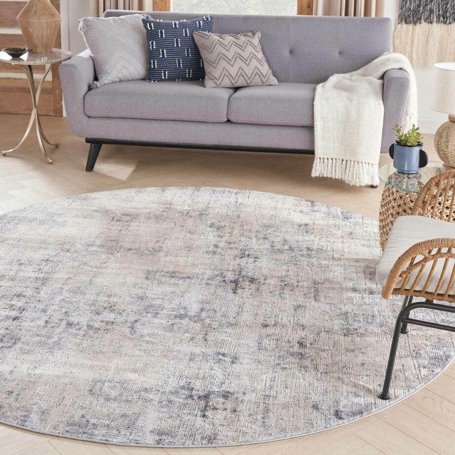 Nourison rug Rustic Textures RUS01 GRYBG GREY BEIGE 8XRND 099446835871 interior 1