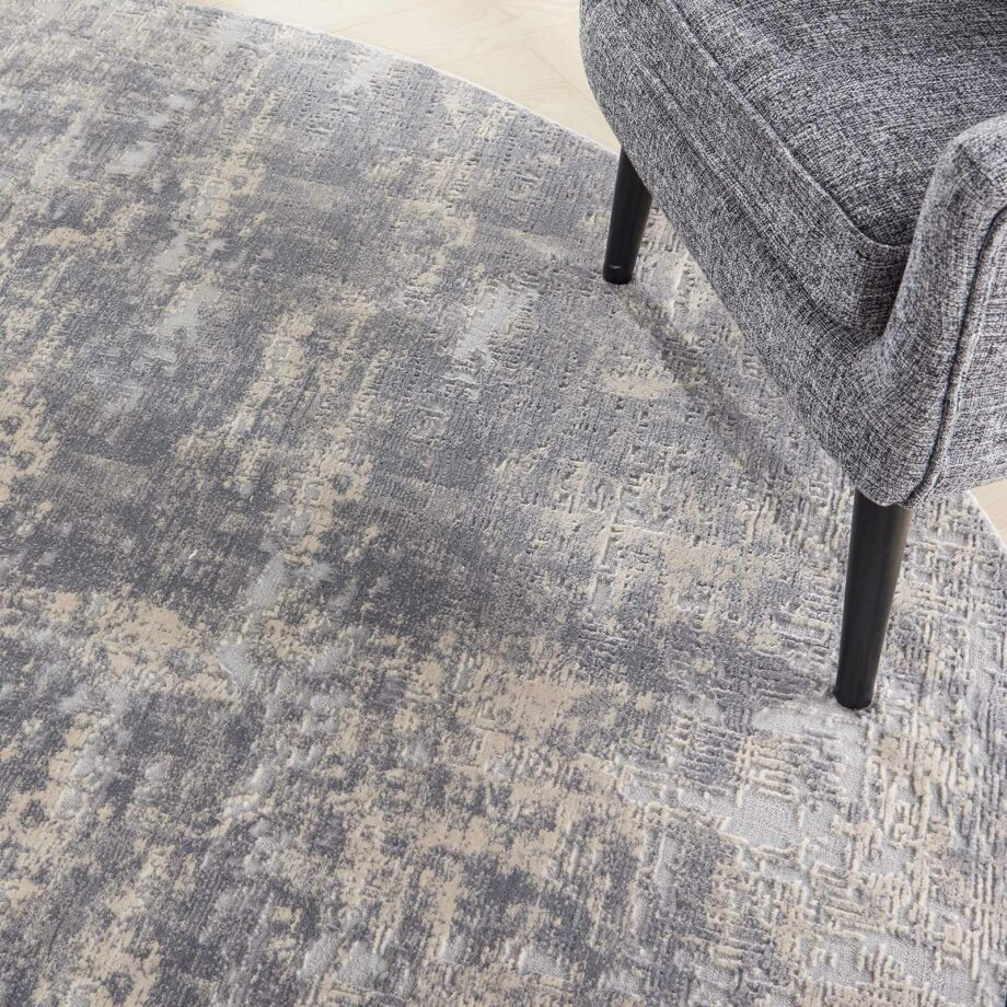 Nourison rug Rustic Textures RUS01 IVSIL IVORY SILVER 8XRND 099446835888 interior 2
