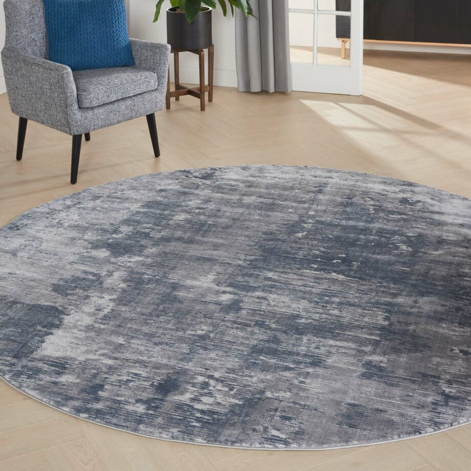 Nourison rug Rustic Textures RUS05 GREY 8XRND 099446835949 interior 1