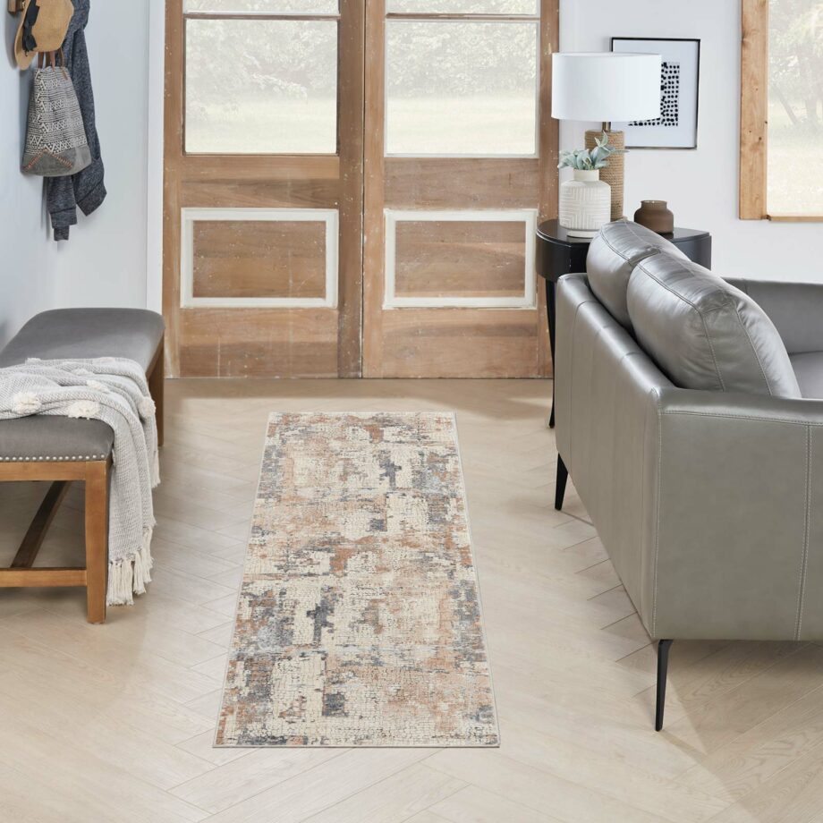 Nourison rug Rustic Textures RUS06 BGEGY BEIGE GREY 2x8 099446462169 interior 1