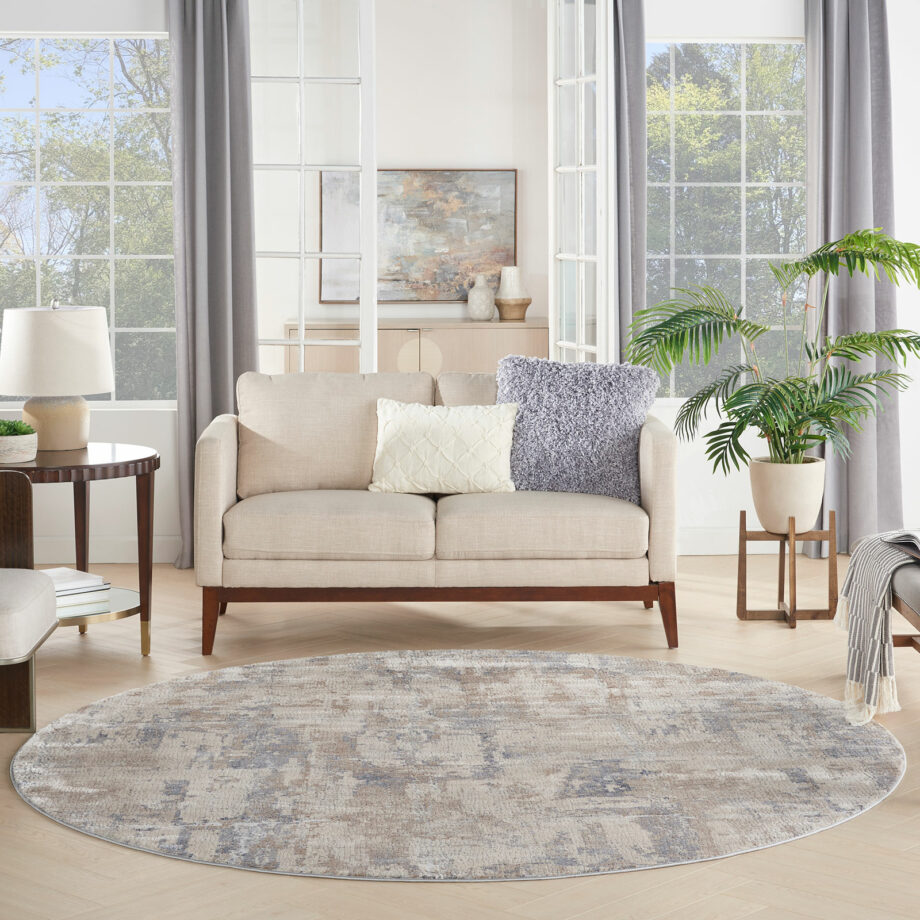 Nourison rug Rustic Textures RUS06 BGEGY BEIGE GREY 8XRND 099446835956 interior 3