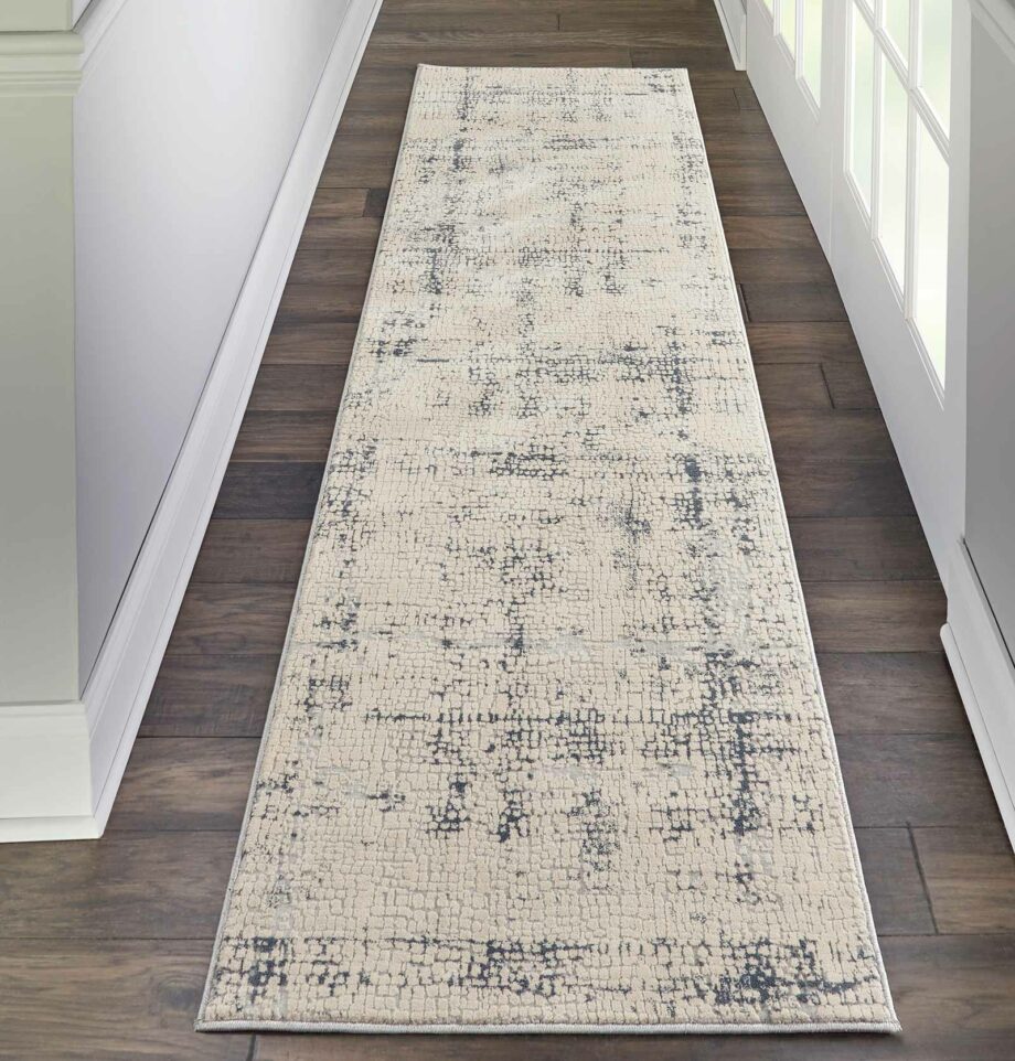 Nourison rug Rustic Textures RUS06 IVBLU IVORY BLUE 2x8 099446476296 interior