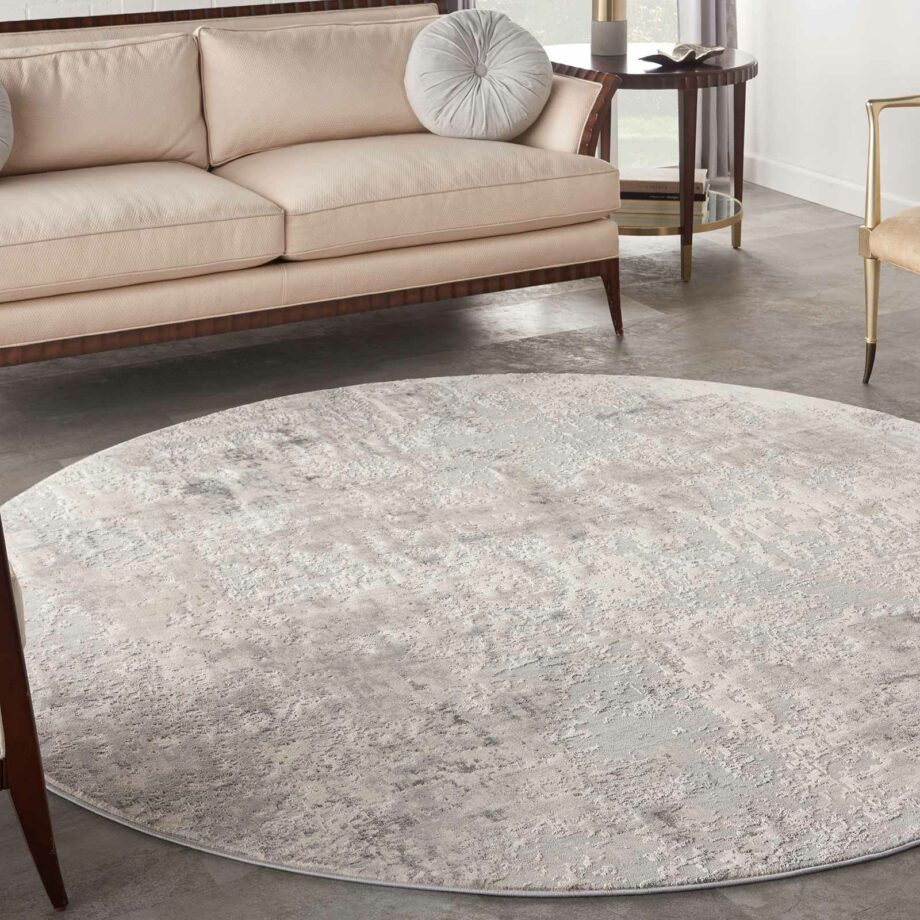 Nourison rug Rustic Textures RUS07 GRYBG GREY BEIGE 8XRND 099446836014 interior 1