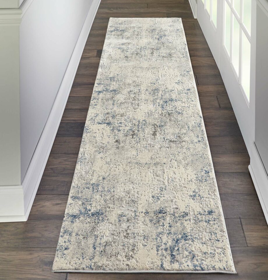 Nourison rug Rustic Textures RUS07 IVGRB IVORY GREY BLUE 2x8 099446496287 interior