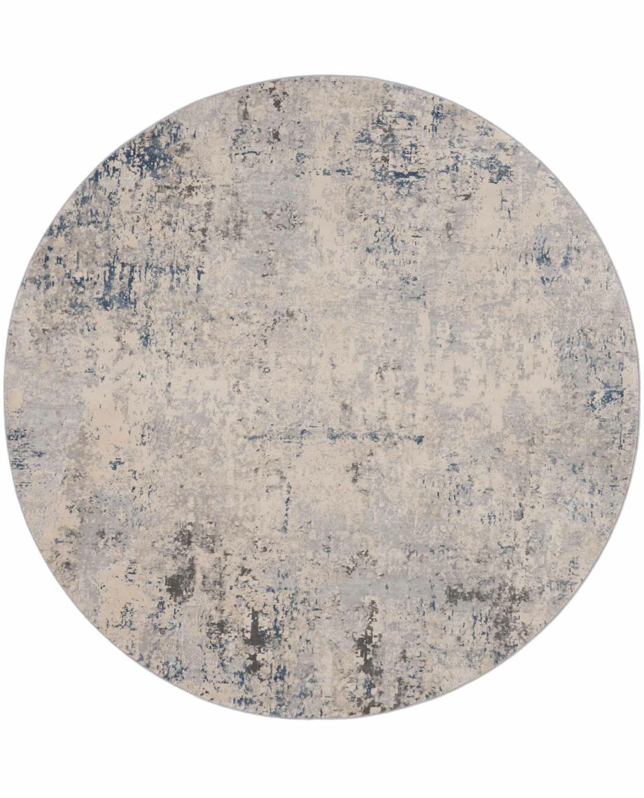 Nourison rug Rustic Textures RUS07 IVGRB IVORY GREY BLUE 8XRND 099446836175