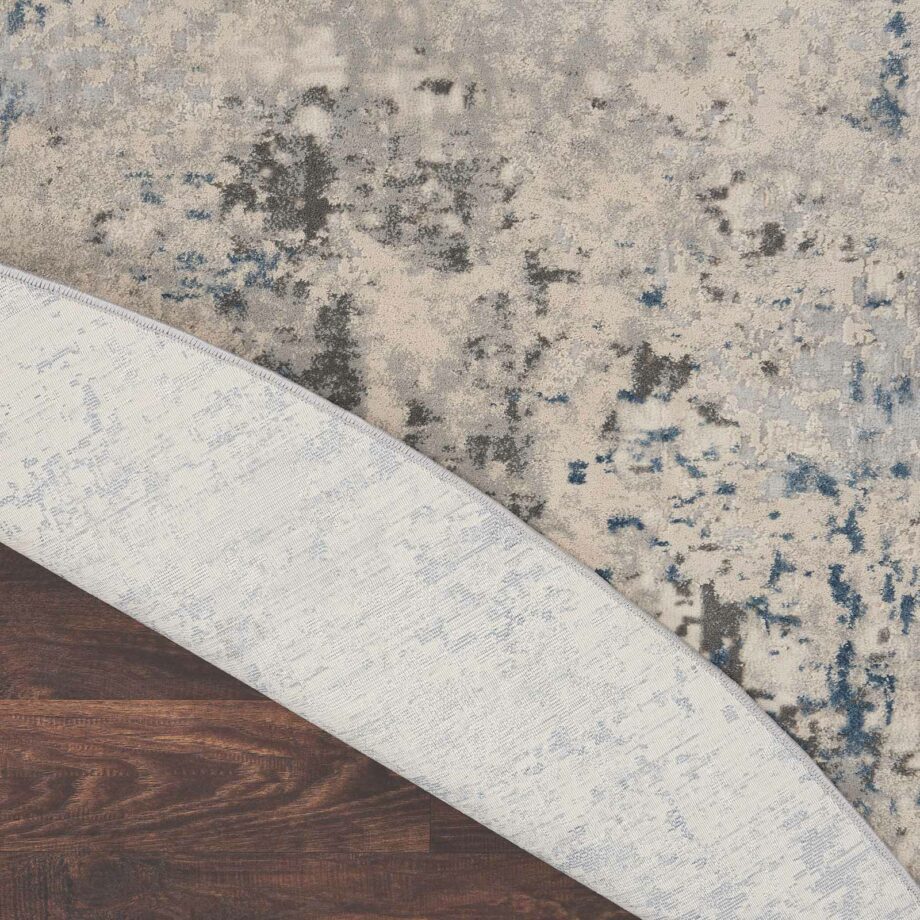 Nourison rug Rustic Textures RUS07 IVGRB IVORY GREY BLUE 8XRND 099446836175 CRB