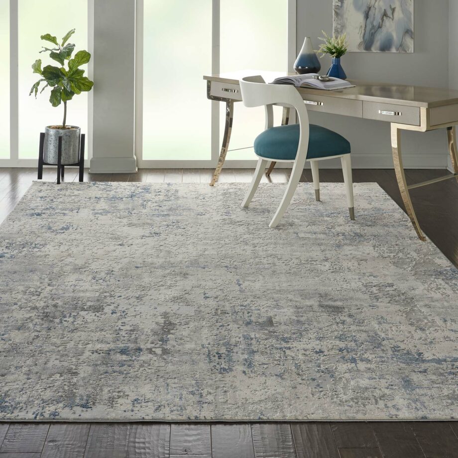 Nourison rug Rustic Textures RUS07 IVGRB IVORY GREY BLUE 8x11 099446496300 interior 1