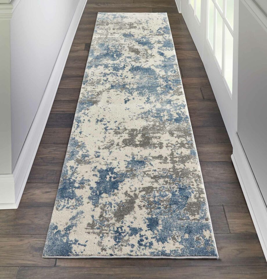 Nourison rug Rustic Textures RUS08 GRYBL GREY BLUE 2x8 099446496348 interior