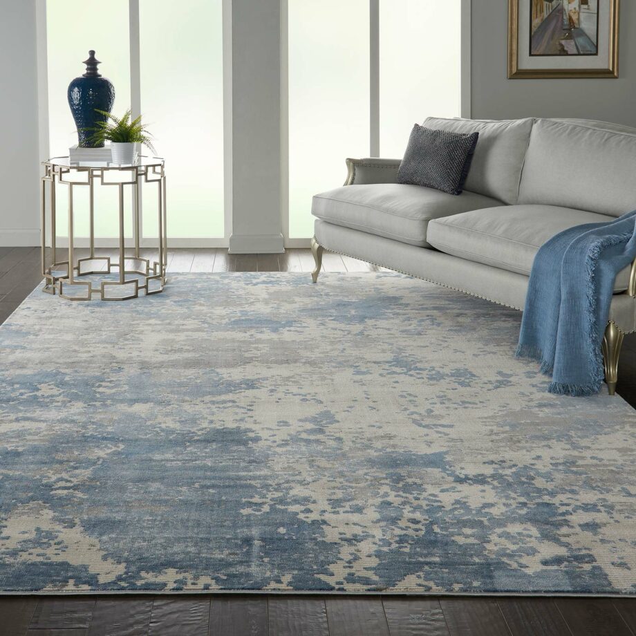 Nourison rug Rustic Textures RUS08 GRYBL GREY BLUE 8x11 099446496362 interior 1