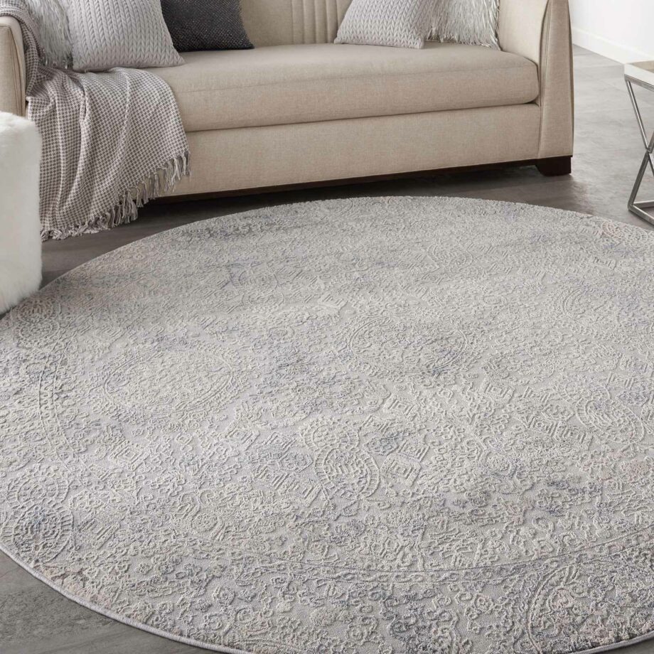 Nourison rug Rustic Textures RUS09 IVLTB IVORY LIGHT BLUE 8XRND 099446836038 interior 1