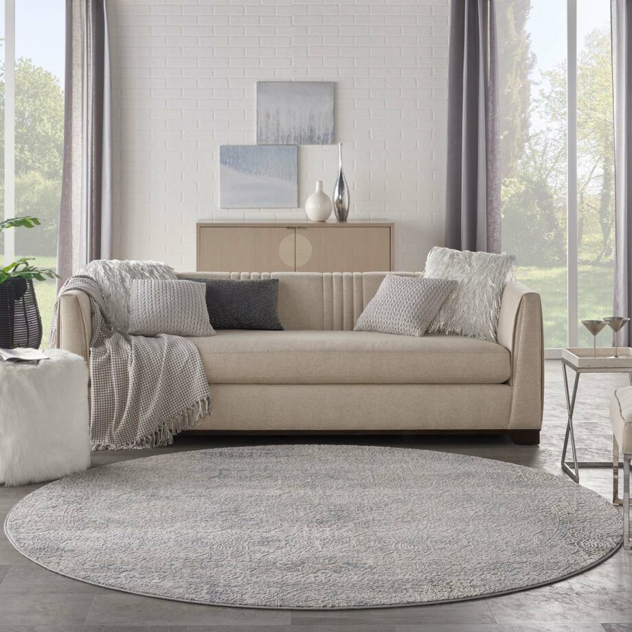 Nourison rug Rustic Textures RUS09 IVLTB IVORY LIGHT BLUE 8XRND 099446836038 interior 3