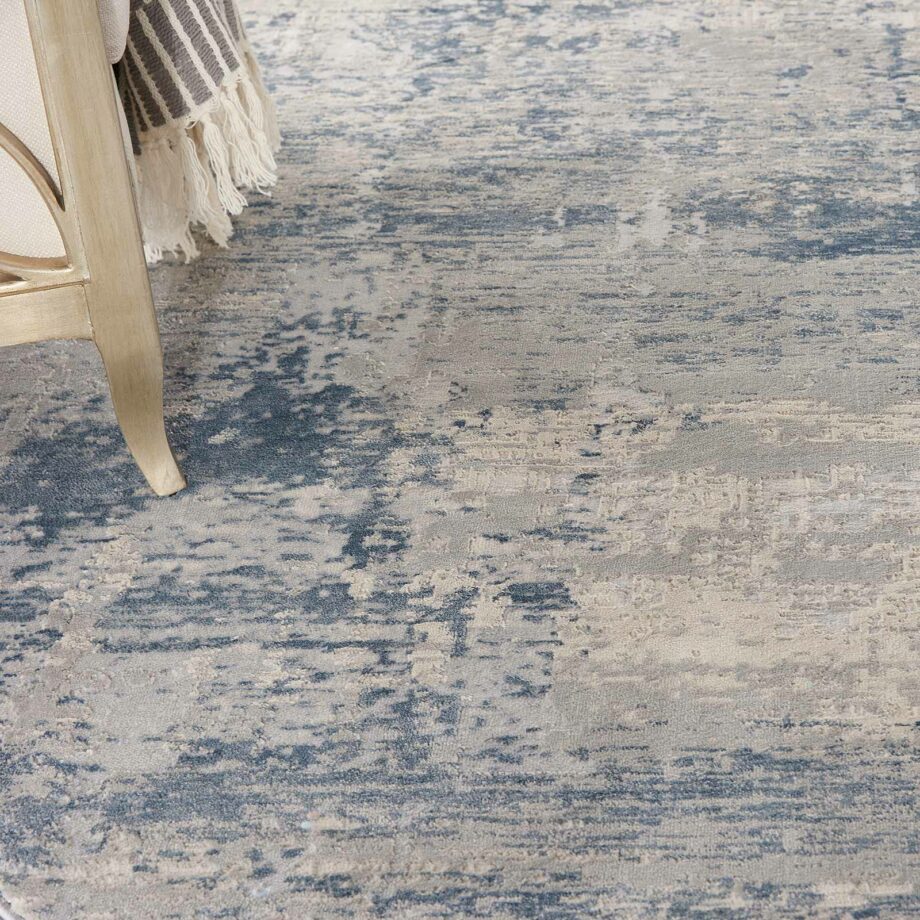 Nourison rug Rustic Textures RUS10 IVBLU IVORY BLUE 8XRND 099446836045 interior 2