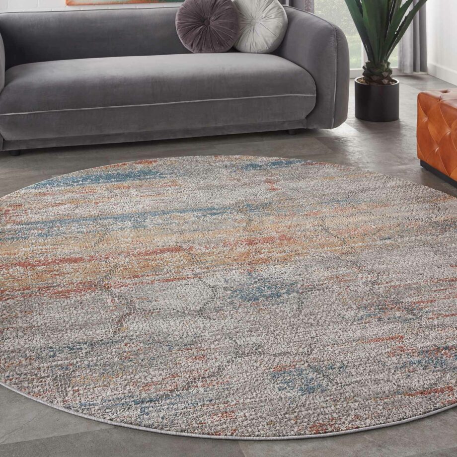 Nourison rug Rustic Textures RUS11 MULTI MULTICOLOR 8XRND 099446836052 interior 1