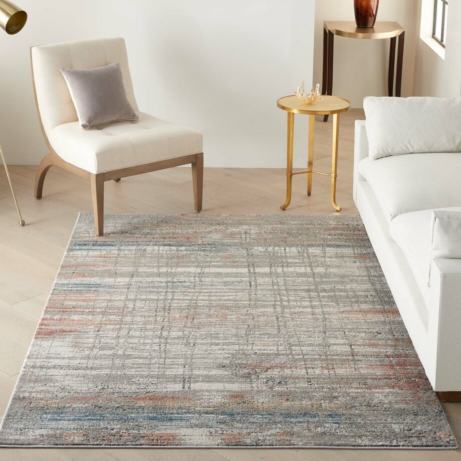 Nourison rug Rustic Textures RUS12 GRYMT GREY MULTICOLOR 5X7 099446799128 interior 1