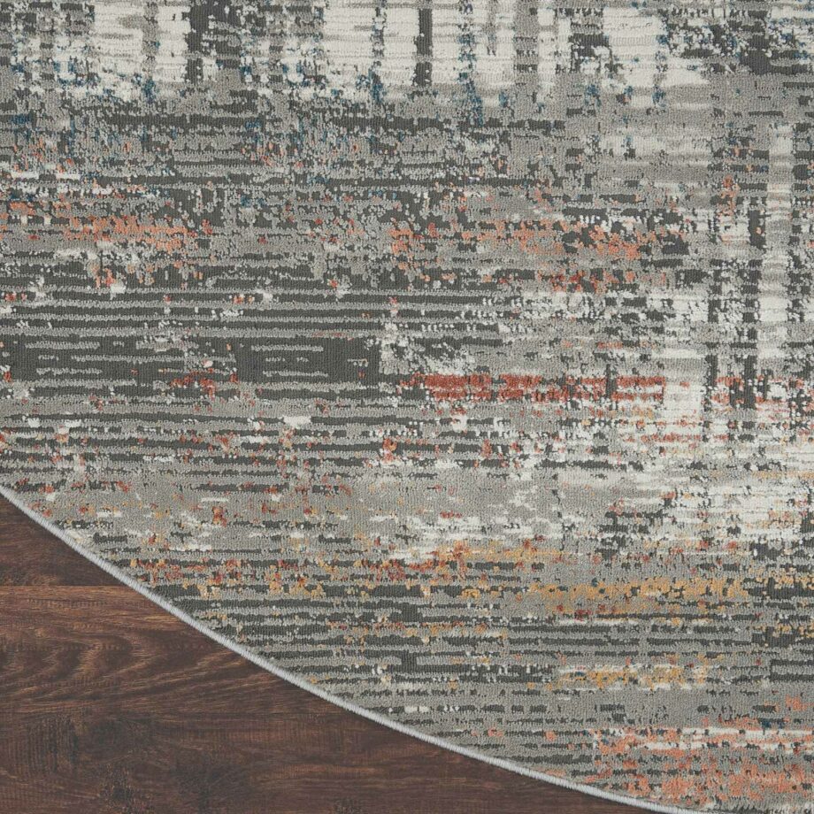 Nourison rug Rustic Textures RUS12 GRYMT GREY MULTICOLOR 8XRND 099446836069 CR