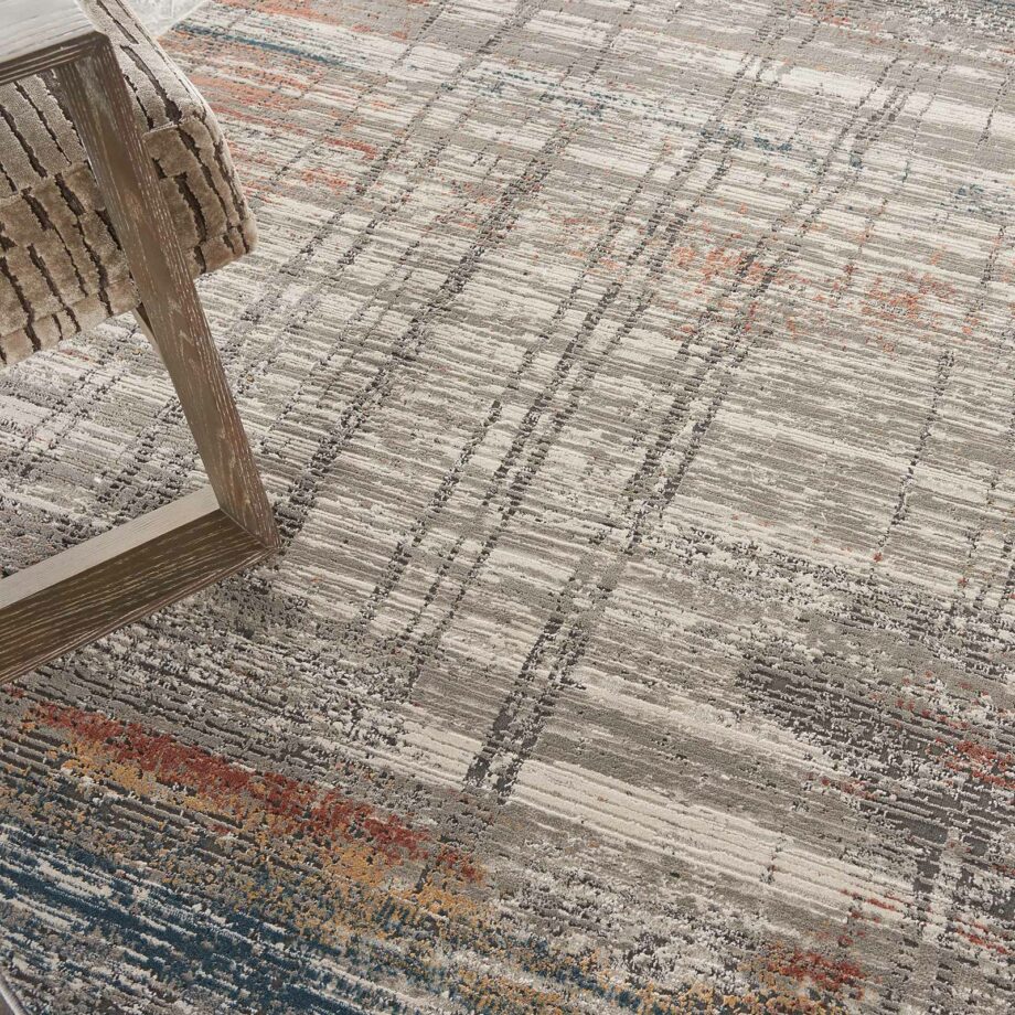 Nourison rug Rustic Textures RUS12 GRYMT GREY MULTICOLOR 8XRND 099446836069 interior 2