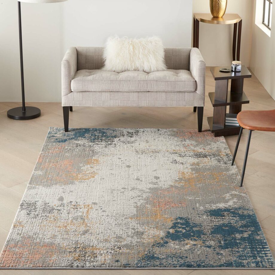 Nourison rug Rustic Textures RUS13 GRYBL GREY BLUE 5X7 099446799197 interior 1
