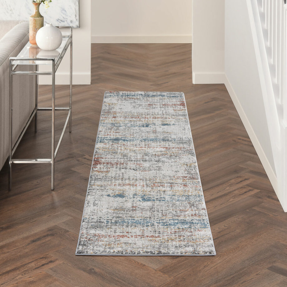 Nourison rug Rustic Textures RUS14 LTGMT LIGHT GREY MULTICOLOR 2x8 099446799234 interior 1