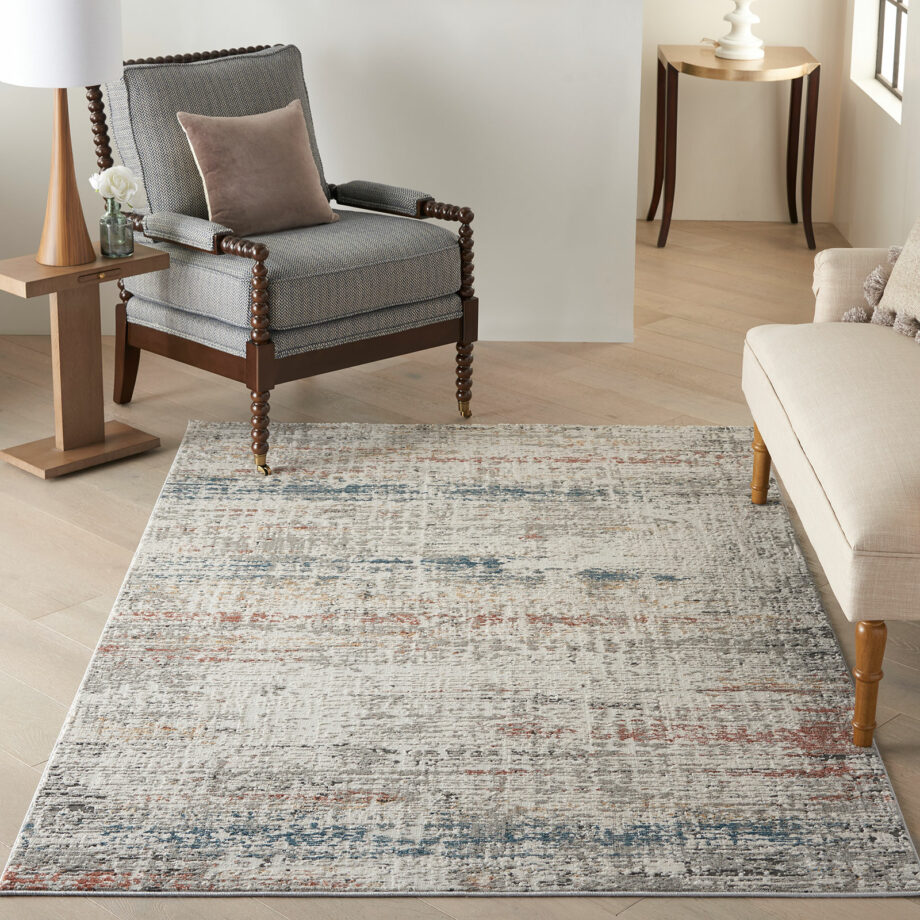Nourison rug Rustic Textures RUS14 LTGMT LIGHT GREY MULTICOLOR 5X7 099446799272 interior 1