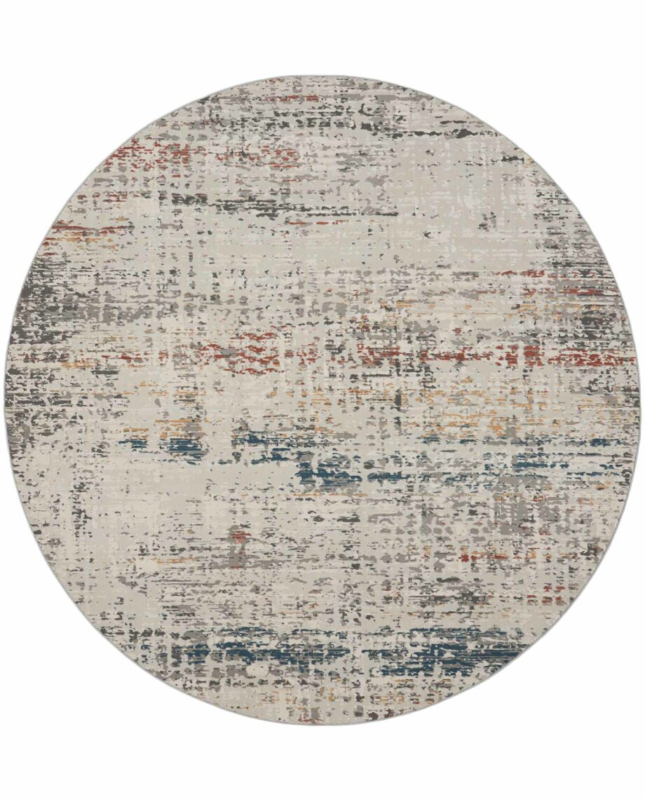 Nourison rug Rustic Textures RUS14 LTGMT LIGHT GREY MULTICOLOR 8XRND 099446836090