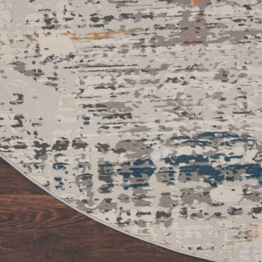 Nourison rug Rustic Textures RUS14 LTGMT LIGHT GREY MULTICOLOR 8XRND 099446836090 CR