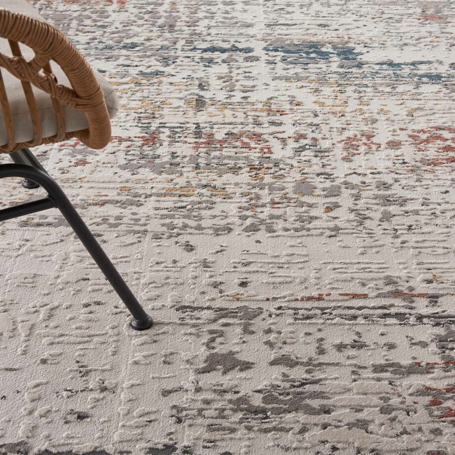 Nourison rug Rustic Textures RUS14 LTGMT LIGHT GREY MULTICOLOR 8XRND 099446836090 interior 2