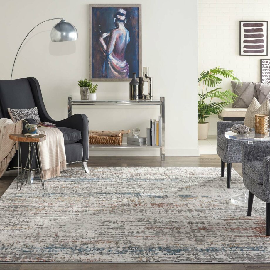 Nourison rug Rustic Textures RUS14 LTGMT LIGHT GREY MULTICOLOR 8x11 099446799296 interior 3