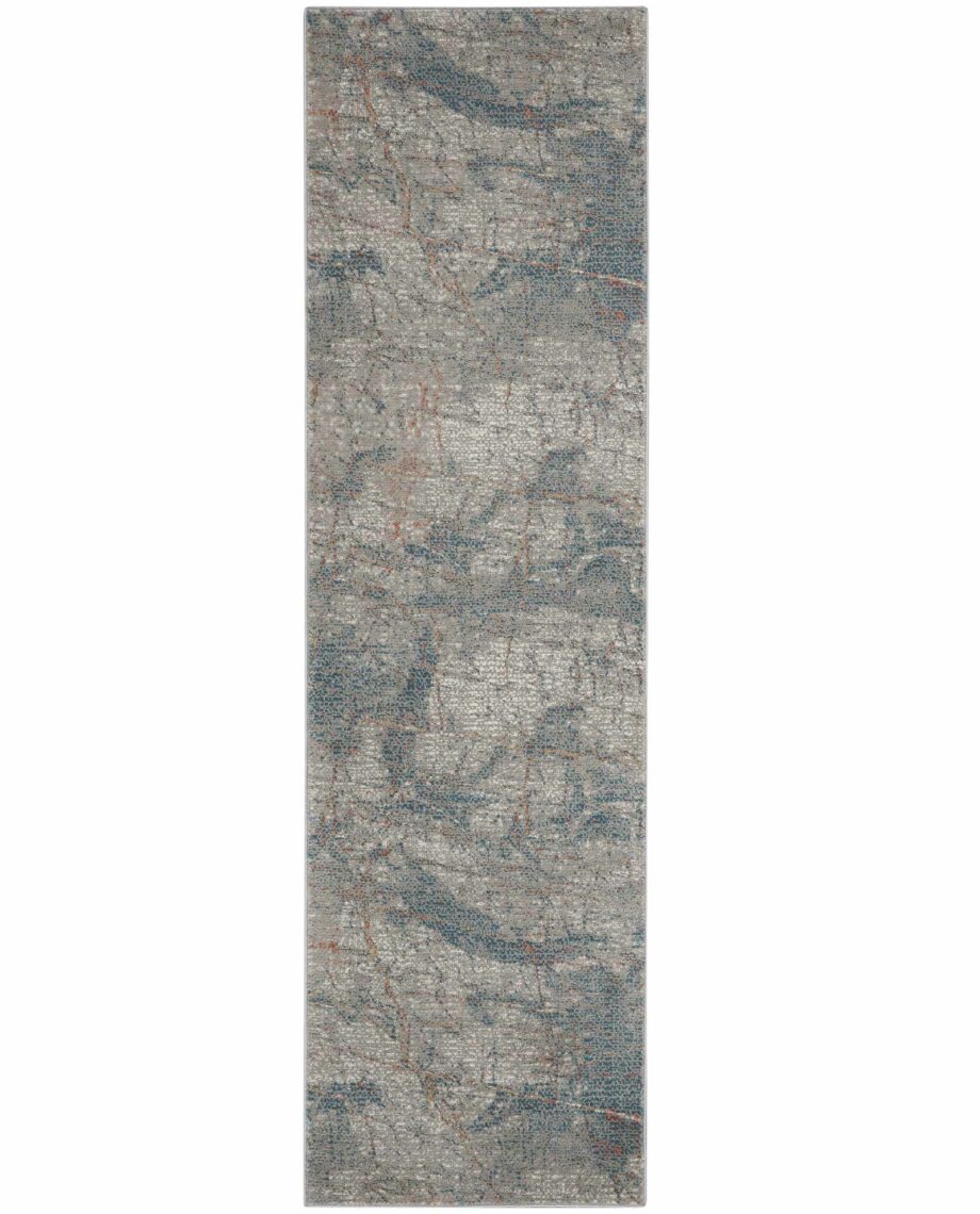 Nourison rug Rustic Textures RUS15 LGYBL LIGHT GREY BLUE 2x8 099446799449