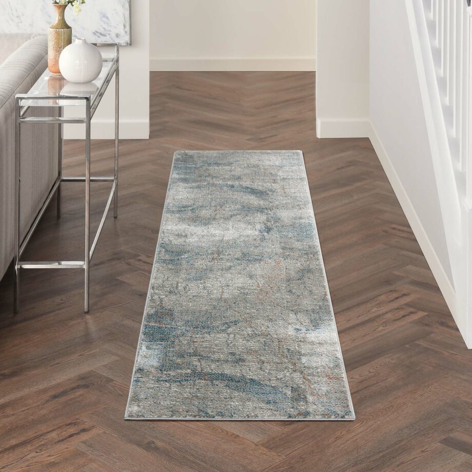 Nourison rug Rustic Textures RUS15 LGYBL LIGHT GREY BLUE 2x8 099446799449 interior 1