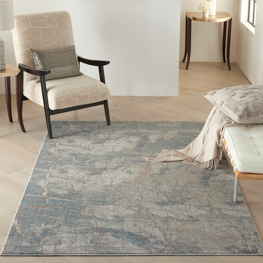 Nourison rug Rustic Textures RUS15 LGYBL LIGHT GREY BLUE 5X7 099446799487 interior 1