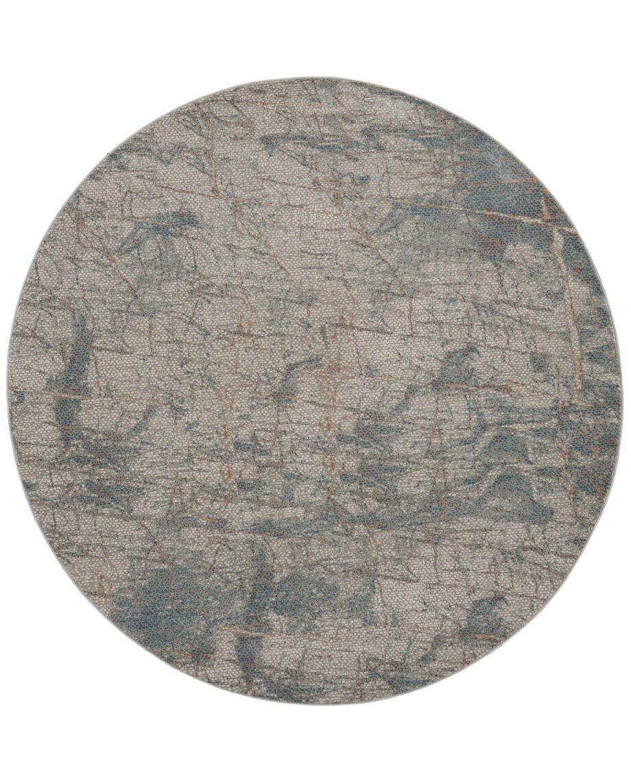 Nourison rug Rustic Textures RUS15 LGYBL LIGHT GREY BLUE 8XRND 099446836113