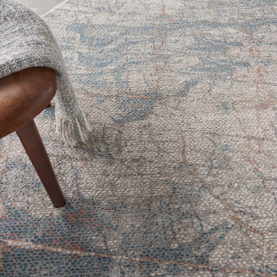 Nourison rug Rustic Textures RUS15 LGYBL LIGHT GREY BLUE 8XRND 099446836113 interior 2