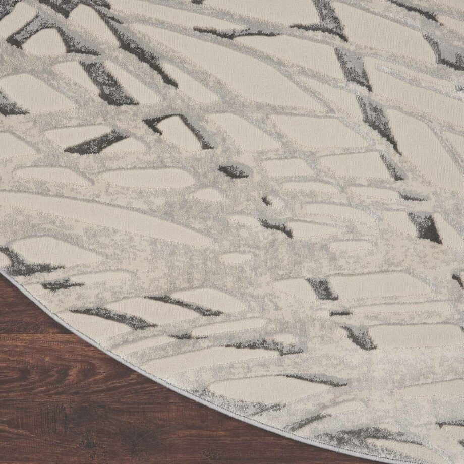 Nourison rug Rustic Textures RUS17 IVGRY IVORY GREY 8XRND 099446836137 CR