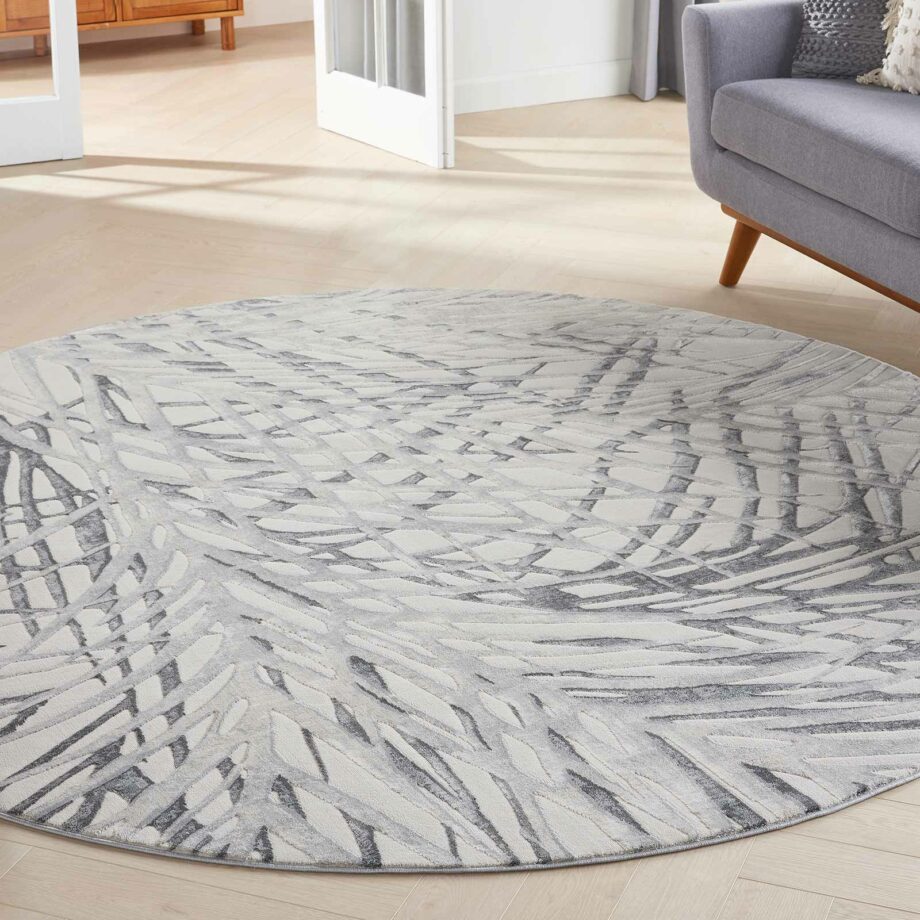 Nourison rug Rustic Textures RUS17 IVGRY IVORY GREY 8XRND 099446836137 interior 1